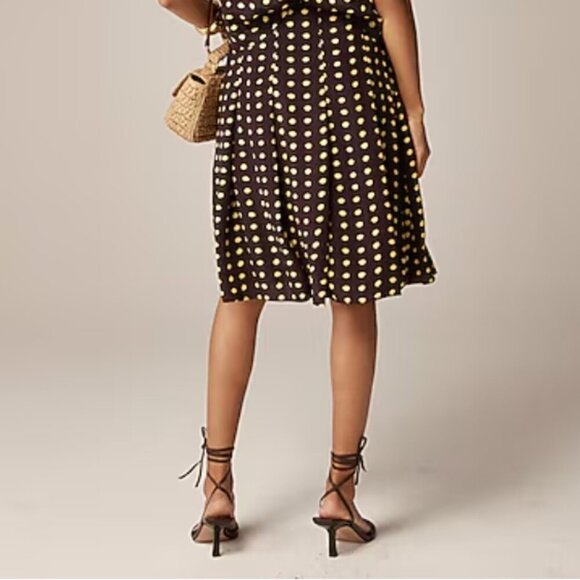 J.Crew Womens Pleated Skirt Brown Yellow Sinburst Lined Sz 0 $98.00 NWT - Picture 2 of 9